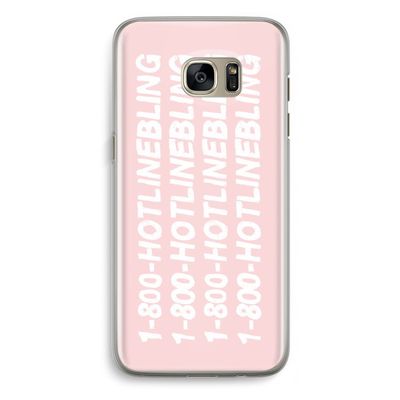 Hotline bling pink: Samsung Galaxy S7 Edge Transparant Hoesje