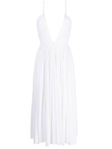 Alexandre Vauthier robe mi-longue à col v - Blanc