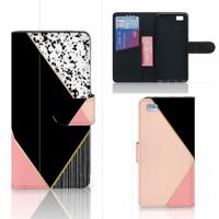 Huawei Ascend P8 Lite | Book Case | Zwart Roze Vormen