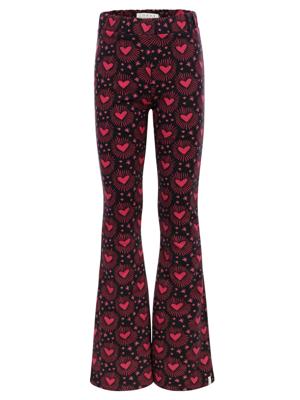 LOOXS Little winter velvet sweat broek meisjes - bruin - harten