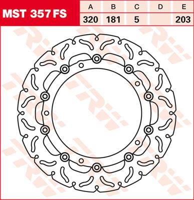 TRW Remschijf, remschijven voor de moto, MST357FS