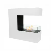 Topeka wit - Vrijstaande bio-ethanol roomdivider | ScandiFlames | 3-zijdige inbouw bio-ethanol haard , Vrijstaande bio-ethanol haard | Wit