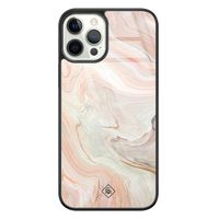 iPhone 12 Pro glazen hardcase - Marmer waves