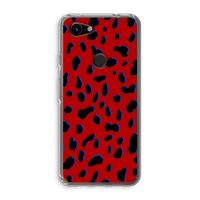 Red Leopard: Google Pixel 3a Transparant Hoesje Red Leopard: Google Pixel 3a Transparant Hoesje