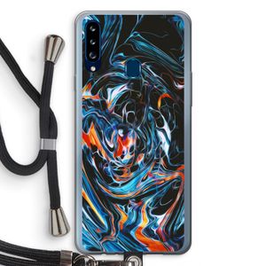 Black Unicorn: Samsung Galaxy A20s Transparant Hoesje met koord
