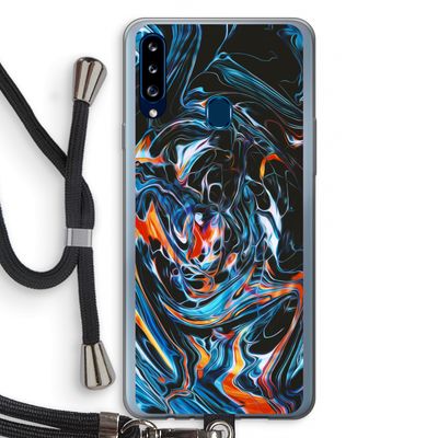 Black Unicorn: Samsung Galaxy A20s Transparant Hoesje met koord