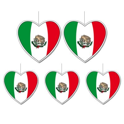 5-delige hou van Mexico versiering set hartjes van 14 cm en 28 cm