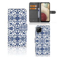 Samsung Galaxy A12 Hoesje Flower Blue - thumbnail