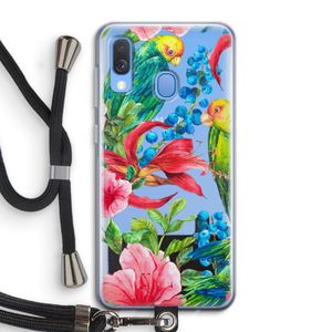 Papegaaien: Samsung Galaxy A40 Transparant Hoesje met koord