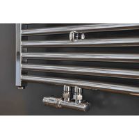 Radiator Onderblok Wiesbaden Haaks Chroom Links (Voor midden aansluiting)