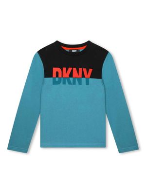 Dkny Kids t-shirt à logo imprimé - Bleu