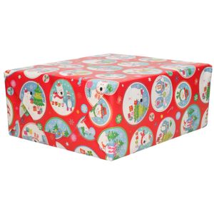 2x Rollen Kerst inpakpapier/cadeaupapier rood 2,5 x 0,7 meter