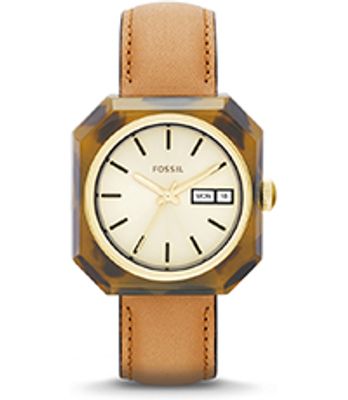 Horlogeband Fossil ES3540 Leder Bruin 18mm