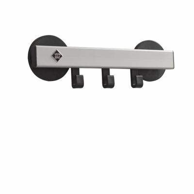 Basic Pro-line magnetische wandkapstok 3 haken - grijs/zwart