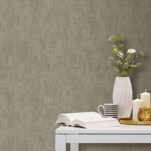 DUTCH WALLCOVERINGS behang effen grijs-bruin