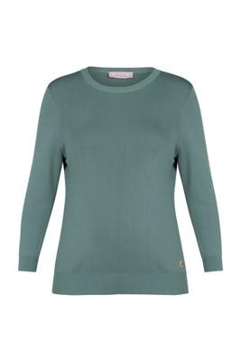 Luna 3/4 slv pullover - dark sage green - 13604