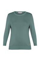 Luna 3/4 slv pullover - dark sage green - 13604