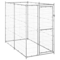 vidaXL Hondenkennel voor buiten 110x220x180 cm gegalvaniseerd staal - thumbnail