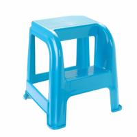 Plasticforte Opstapkrukje - 2 tredes - blauw - kunststof - 44 x 42 x 45 cm Plasticforte Opstapkrukje - 2 tredes - blauw - kunststof - 44 x 42 x 45 cm