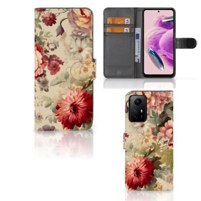 Hoesje voor Xiaomi Redmi Note 12S Bloemen | Portemonnee hoesje Hoesje voor Xiaomi Redmi Note 12S Bloemen | Portemonnee hoesje