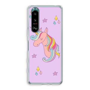 Roze eenhoorn: Sony Xperia 5 III Transparant Hoesje
