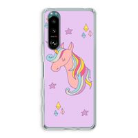 Roze eenhoorn: Sony Xperia 5 III Transparant Hoesje