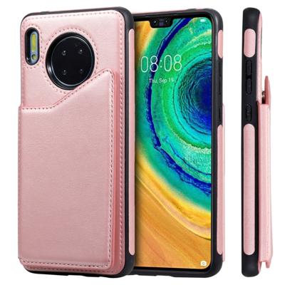 Voor Huawei mate 30 kalf textuur horizontale Flip lederen draagtas met houder & kaartsleuven & frame (Rose goud)