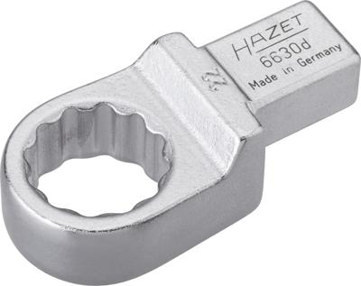 HAZET Insteekringsleutel 6630D-22 · 14 x 18 mm insteekvierkant massief · Buitentwaalfkant tractieprofiel · SW 22 mm