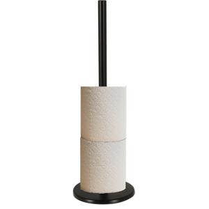 Toiletrollen opbergen houder - RVS metaal - 44 cm - zwart - voor 5 WC rollen