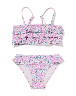 HEMA Kinderbikini bloemen ruffels lila (lila)