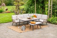 GI Allasio lounge-dining hoekset (6-delig) - Carbon black/Zand GI Allasio lounge-dining hoekset (6-delig) - Carbon black/Zand