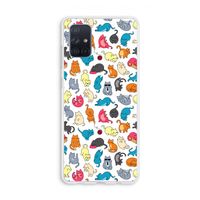 Kleurrijke katten: Galaxy A71 Transparant Hoesje