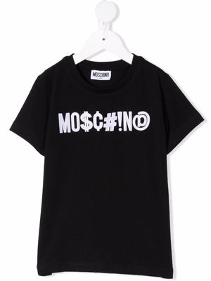 Moschino Kids t-shirt à logo imprimé - Noir