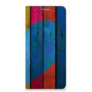 Motorola Moto G60s Book Wallet Case Wood Heart - Cadeau voor je Vriend