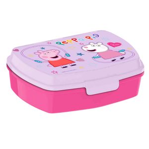 Peppa PigA‚A broodtrommel/lunchbox voor kinderen - roze - kunststof - 20 x 10 cm - Lunchboxen