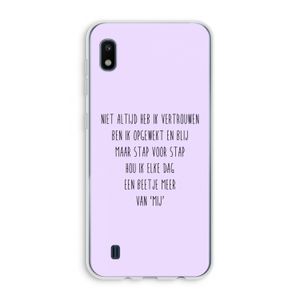 Zelfvertrouwen: Samsung Galaxy A10 Transparant Hoesje