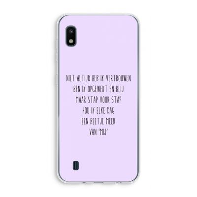 Zelfvertrouwen: Samsung Galaxy A10 Transparant Hoesje
