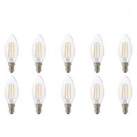 LED Kaarslampen 10-Pack - Filament E14 - 4W Natuurlijk Wit 4200K