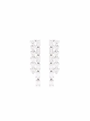SHAY boucles d'oreilles pendantes en or blanc 18ct serties de diamants - Argent