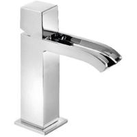 Wastafelkraan Tres Cuadro | Opbouw | Mengkraan | Waterval uitloop | Standaard model | 1-knop | Vierkant | Chroom