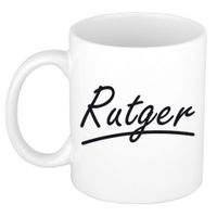 Rutger voornaam kado beker / mok sierlijke letters - gepersonaliseerde mok met naam   -