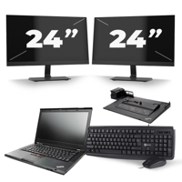 Lenovo ThinkPad L530 - Intel Core i5-3e Generatie - 15 inch - 8GB RAM - 240GB SSD - Windows 10 + 2x 24 inch Monitor