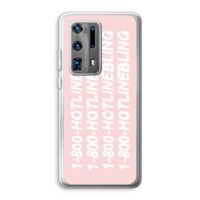 Hotline bling pink: Huawei P40 Pro Plus Transparant Hoesje