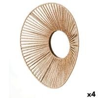 Wandspiegel Gift Decor Natuurlijk Ovalen 43 x 13,5 x 38 cm (4 Stuks)