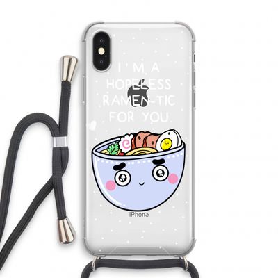 I'm A Hopeless Ramen-Tic For You: iPhone X Transparant Hoesje met koord