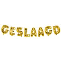 Boland - Feest folie ballonenslinger tekst GESLAAGD - goud - 400 cm - versiering