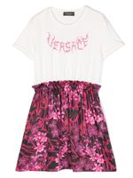 Versace Kids robe t-shirt superposée à imprimé logo - Rose