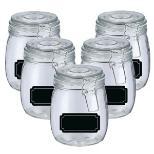 Weckpotten/inmaakpotten - 10x - 750 ml - glas - met beugelsluiting - incl. etiketten