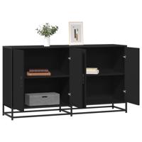 Dressoir 134x35x76 cm bewerkt hout zwart