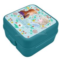 Disney Frozen broodtrommel/lunchbox voor kinderen - blauw - kunststof - 14 x 8 cm - thumbnail